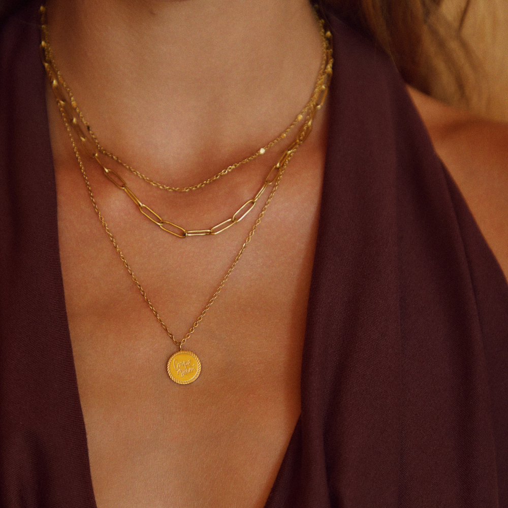 Layered Gold Coin Necklace