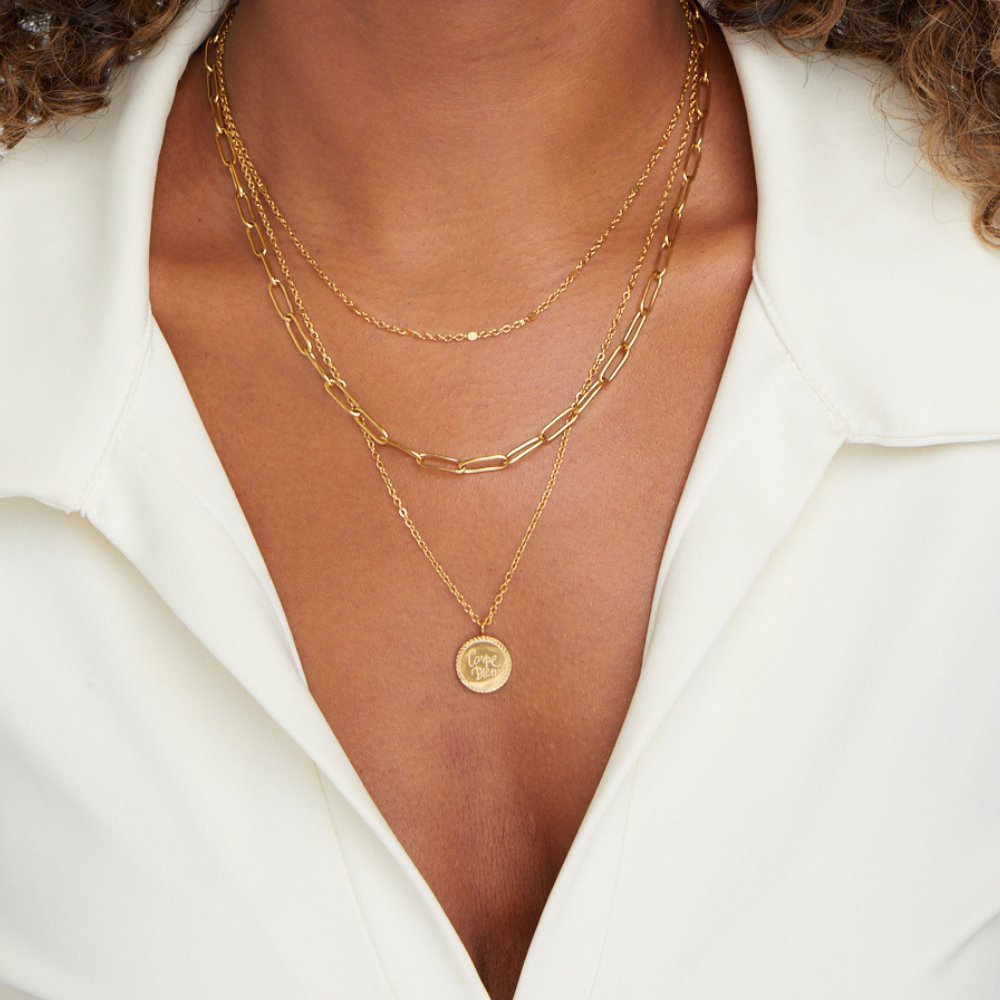 Layered Gold Coin Necklace