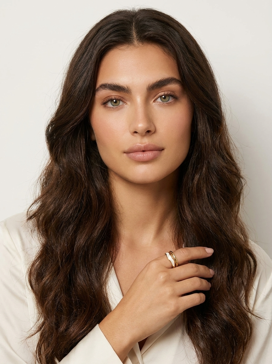 Layered Pearl Wave Ring
