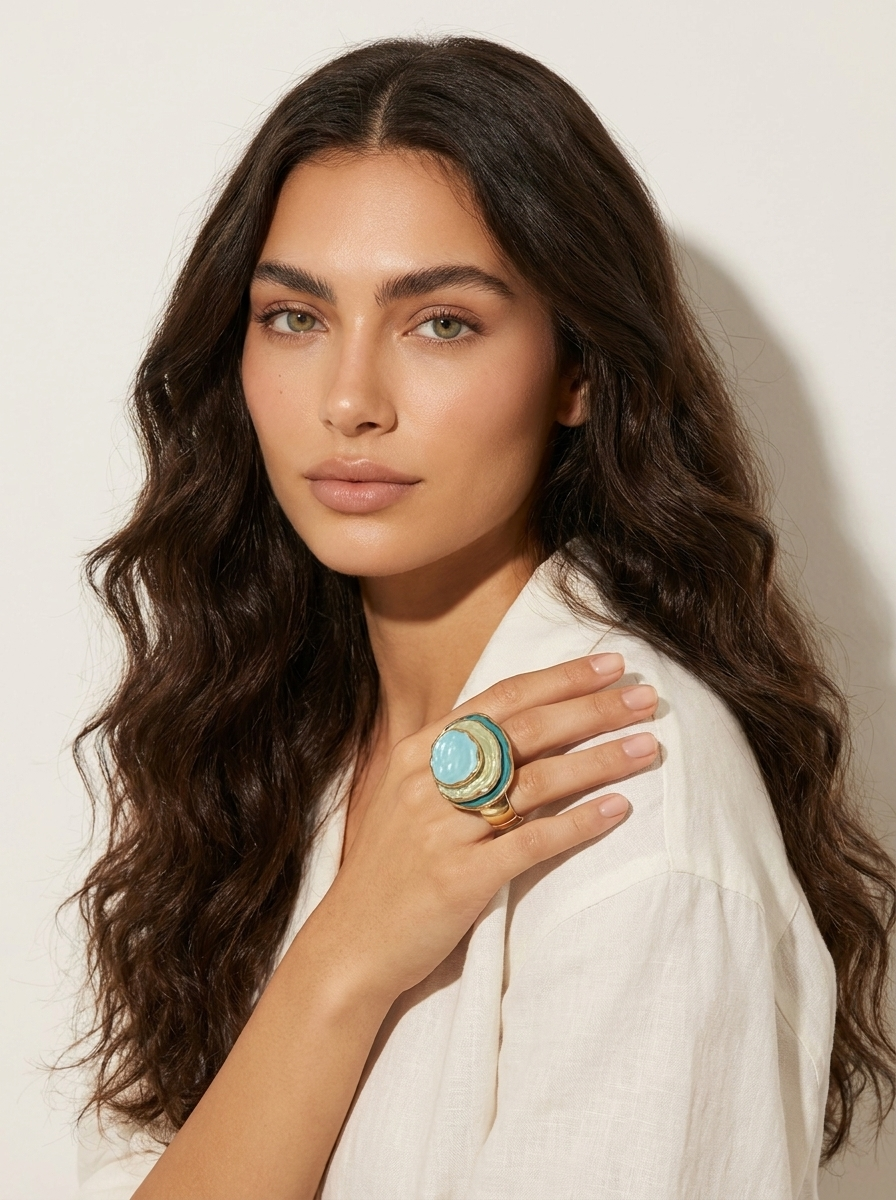 Layered Resin Statement Ring