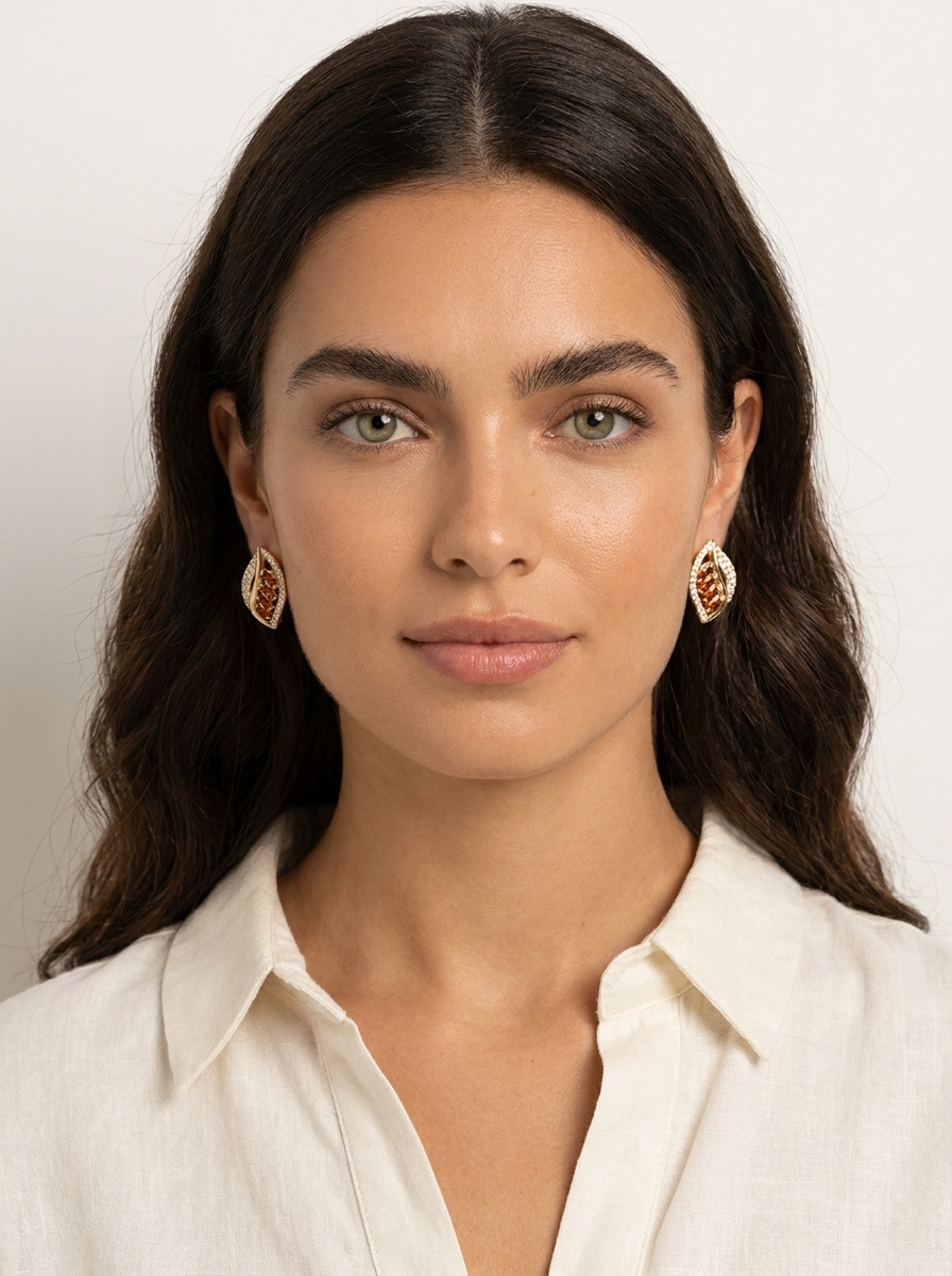 Leaf Crystal Earrings