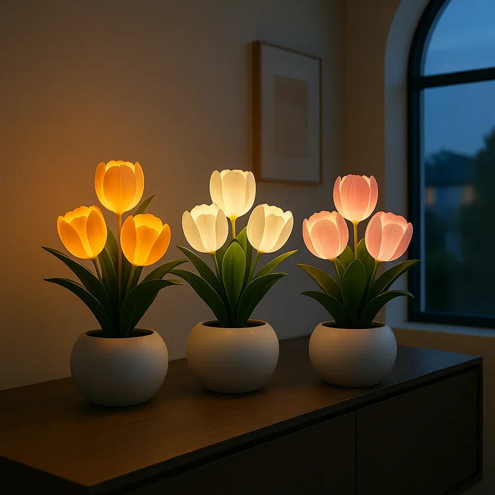 TulipaGlow – Warm White LED Tulip Decorative Lamp