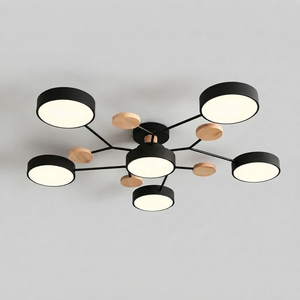 Mid-Century Opal Glass Sputnik Ceiling Light