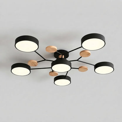 Mid-Century Opal Glass Sputnik Ceiling Light