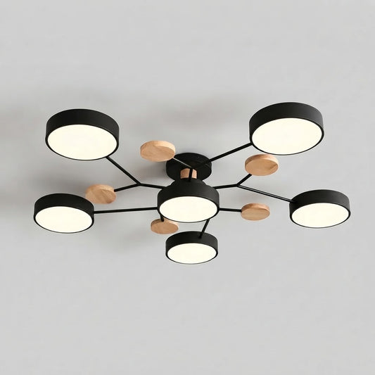 Mid-Century Opal Glass Sputnik Ceiling Light