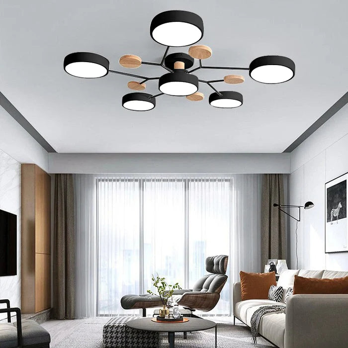 Mid-Century Opal Glass Sputnik Ceiling Light
