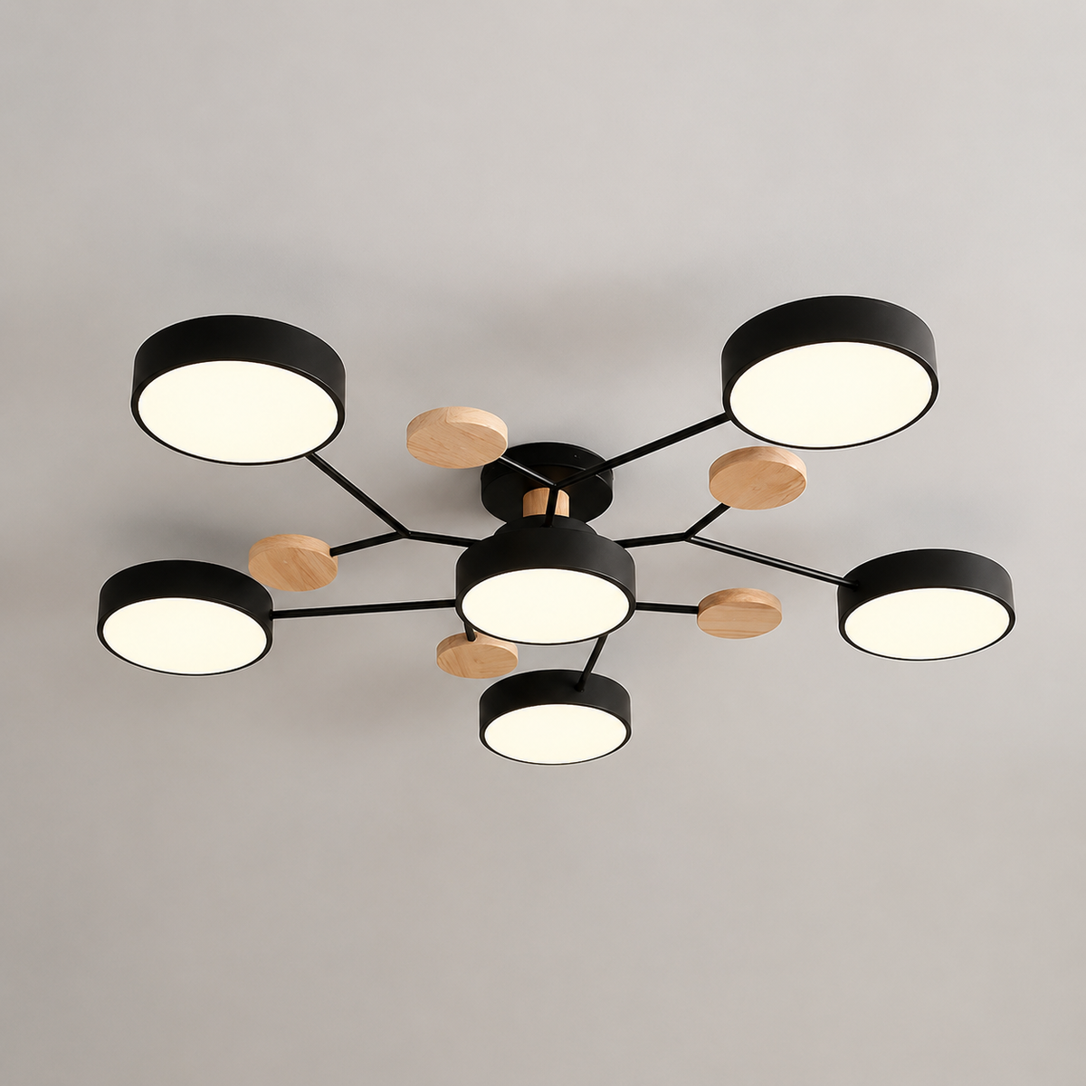 Mid-Century Opal Glass Sputnik Ceiling Light