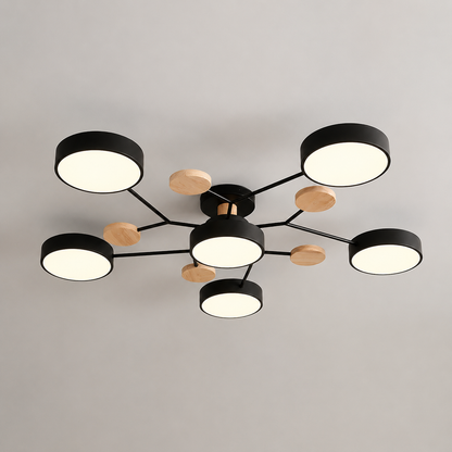 Mid-Century Opal Glass Sputnik Ceiling Light