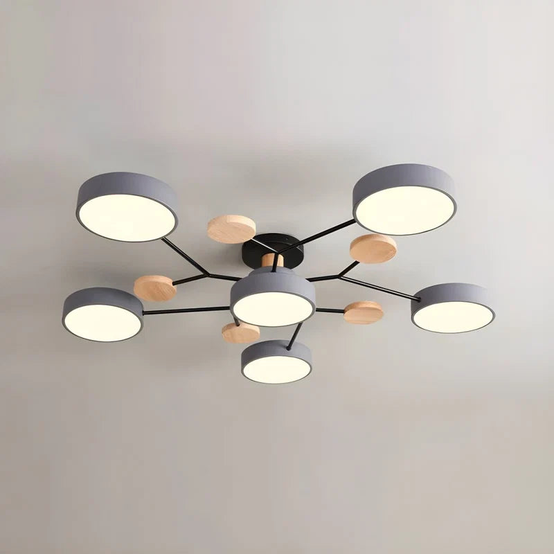 Mid-Century Opal Glass Sputnik Ceiling Light