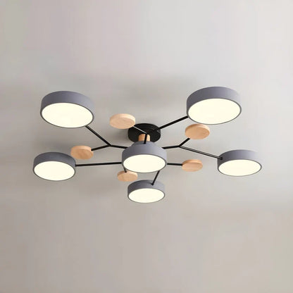 Mid-Century Opal Glass Sputnik Ceiling Light