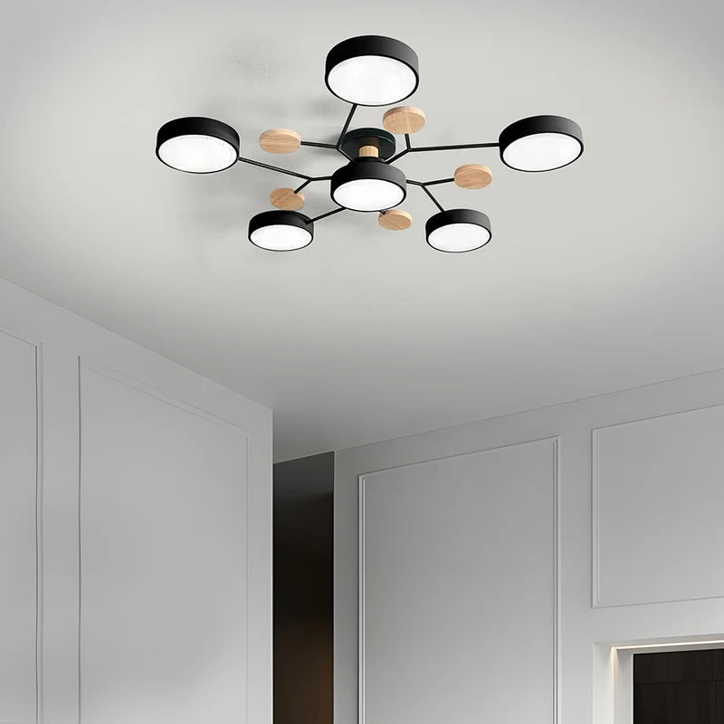Mid-Century Opal Glass Sputnik Ceiling Light