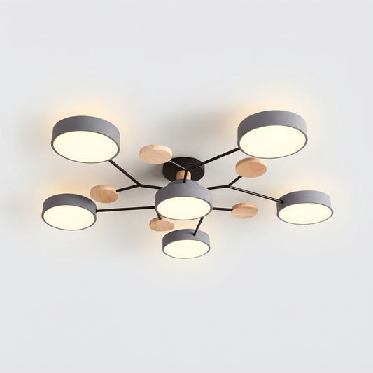 Mid-Century Opal Glass Sputnik Ceiling Light