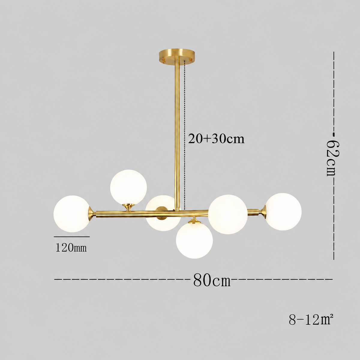 Mid Century Modern Opal White Glass Globe Kitchen Chandelier