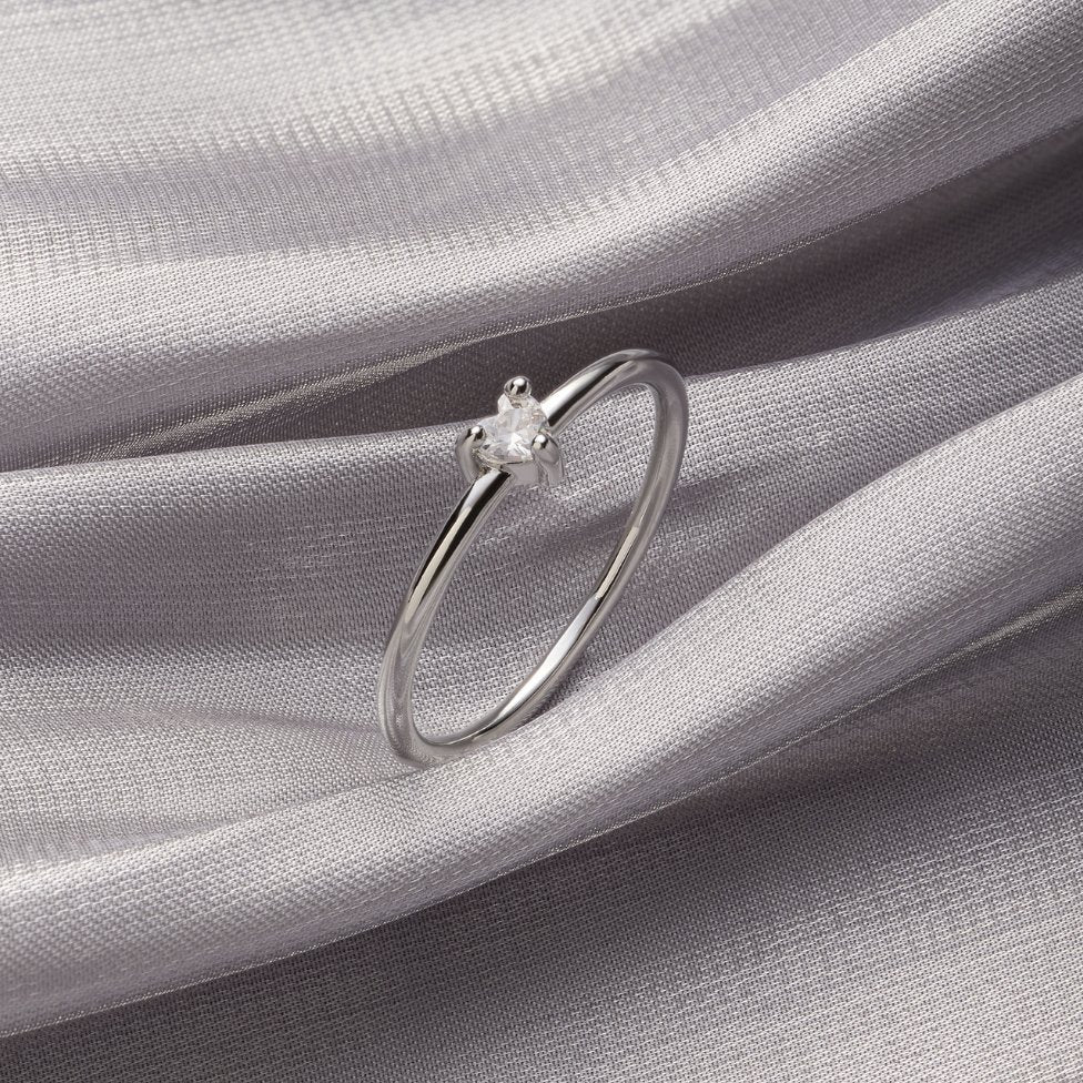 Minimal Crystal Solitaire Ring