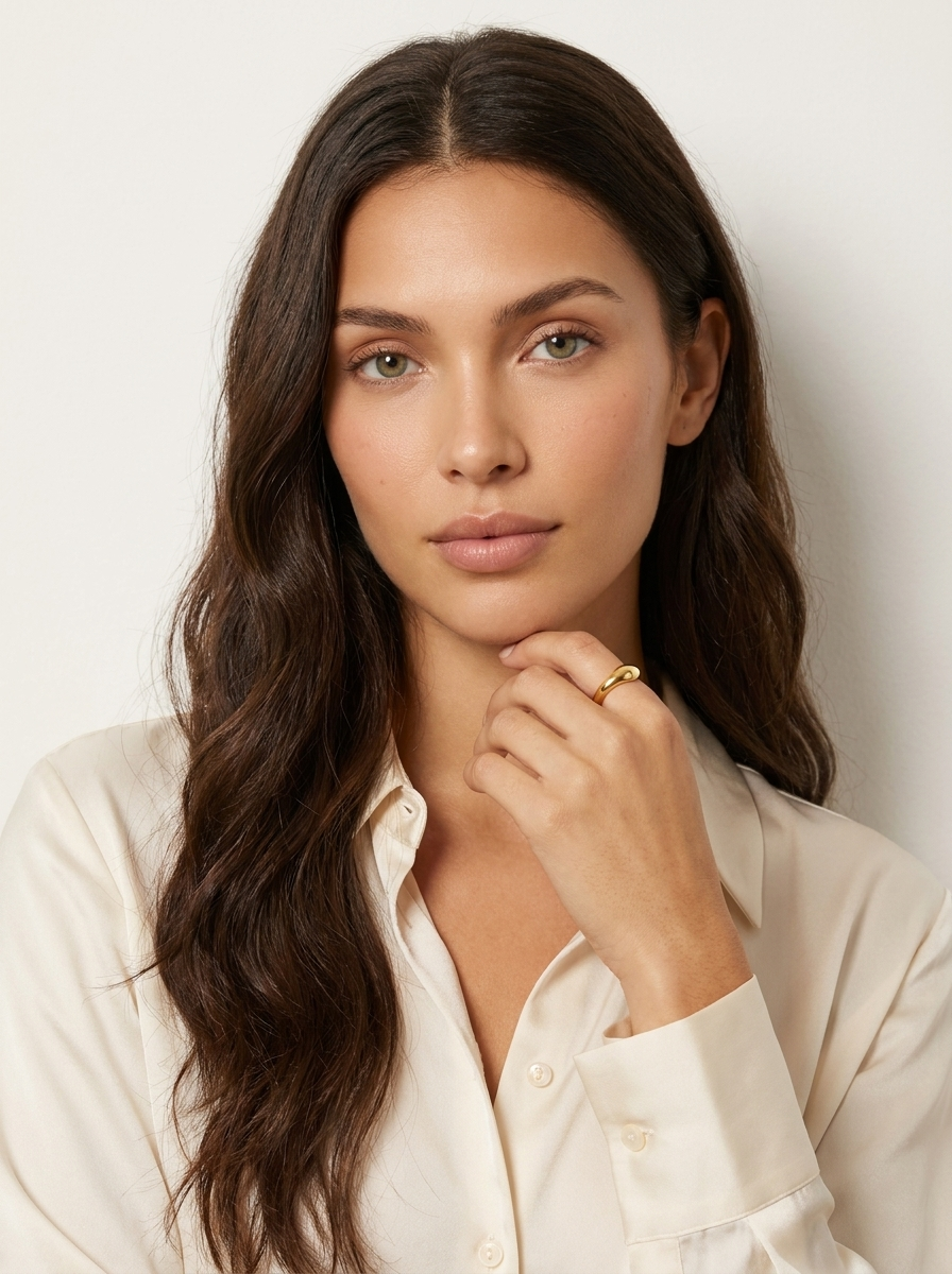 Minimal Gold Wave Ring