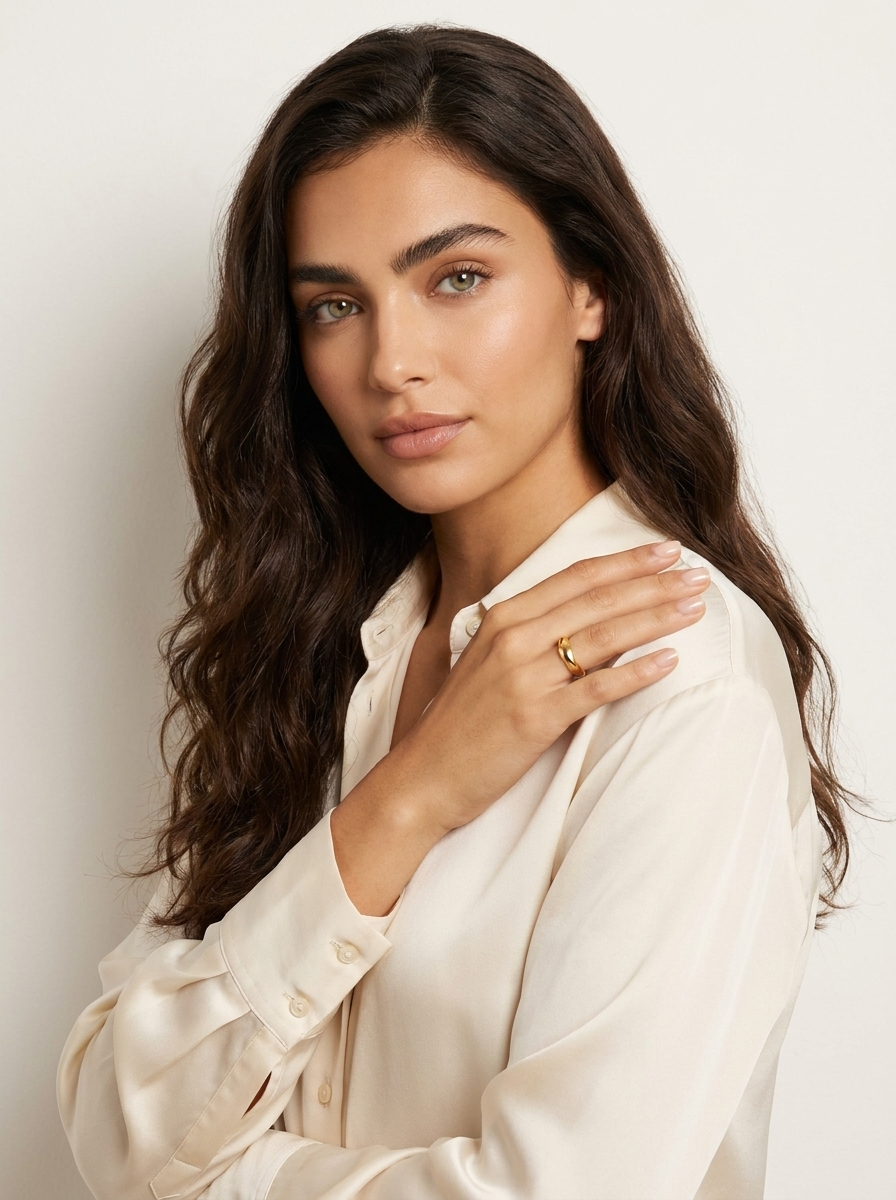 Minimal Gold Wave Ring
