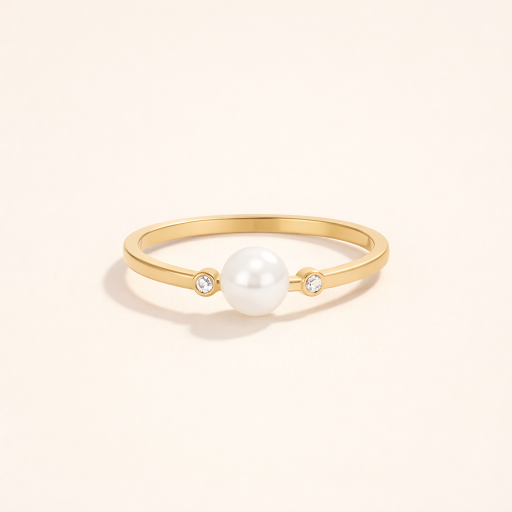 Minimal Pearl Accent Ring