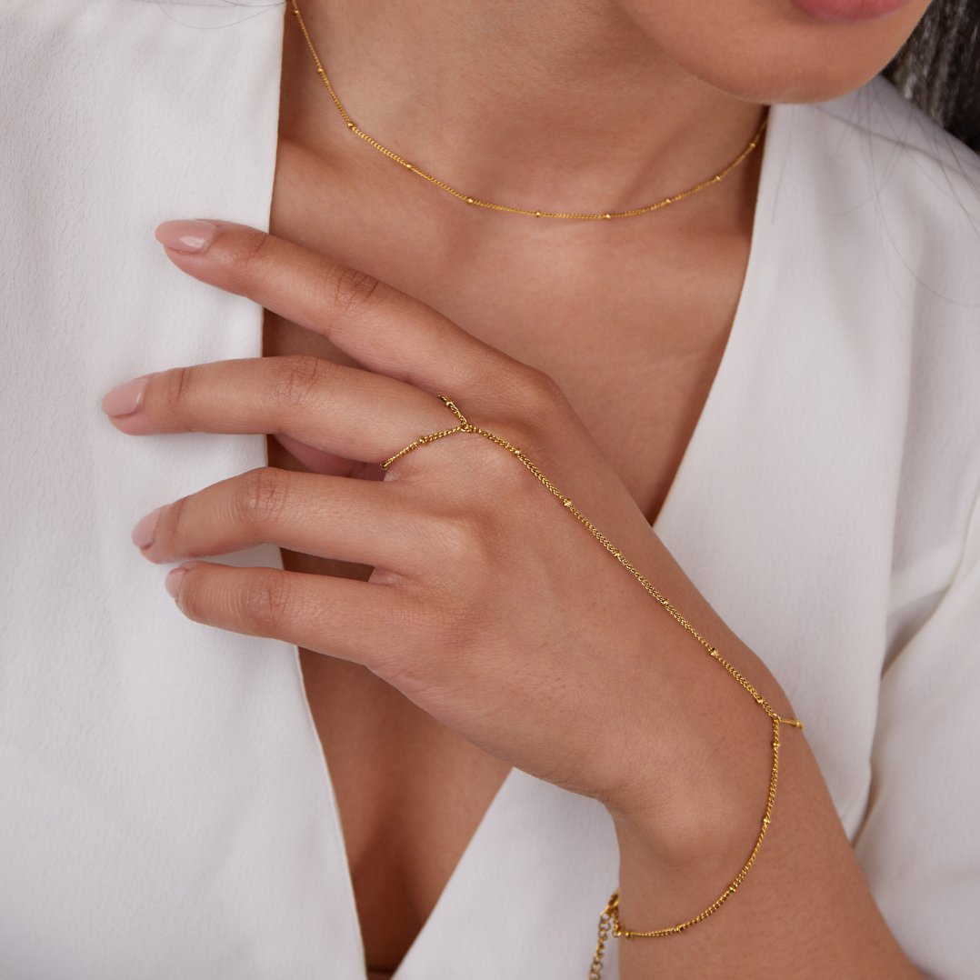 Minimalist Beaded Gold Bracelet