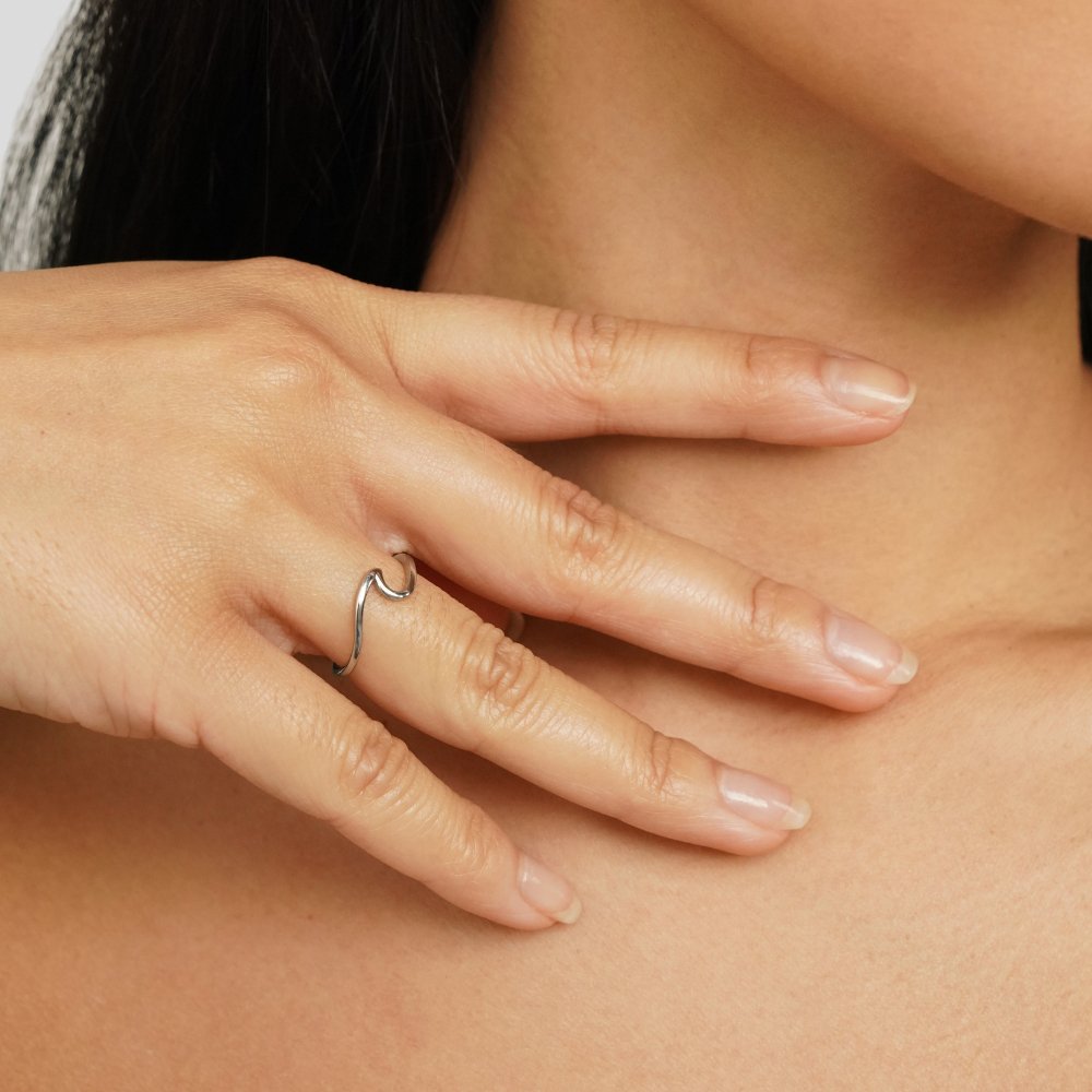 Minimalist Wave Open Ring
