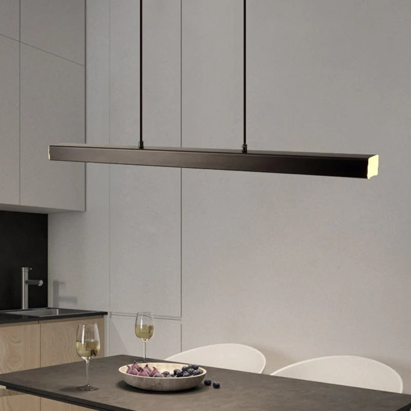 Modern Linear LED Pendant Light – Dimmable Dining Table