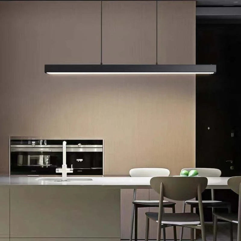 Modern Linear LED Pendant Light – Dimmable Dining Table