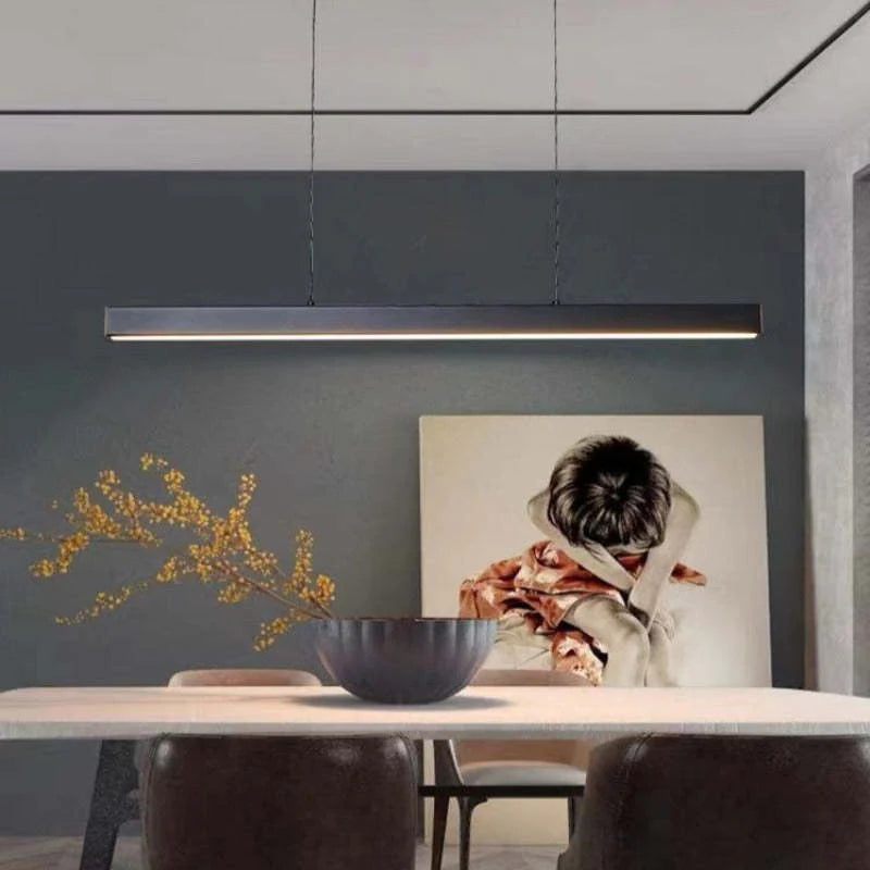 Modern Linear LED Pendant Light – Dimmable Dining Table