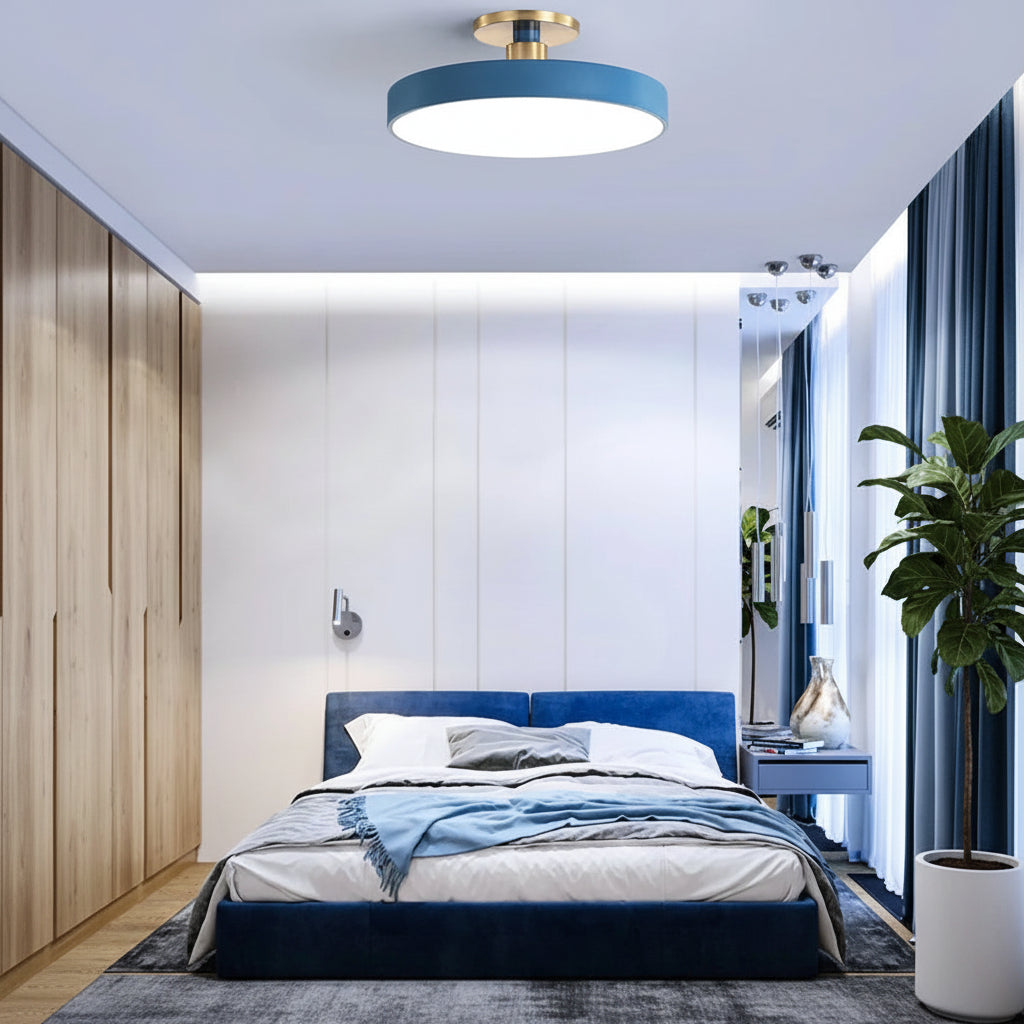 Modern Circular LED Semi Flush Ceiling Light