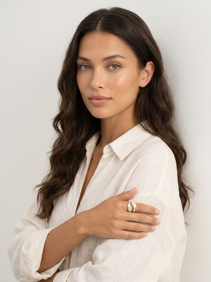 Mother Pearl Cuff Ring