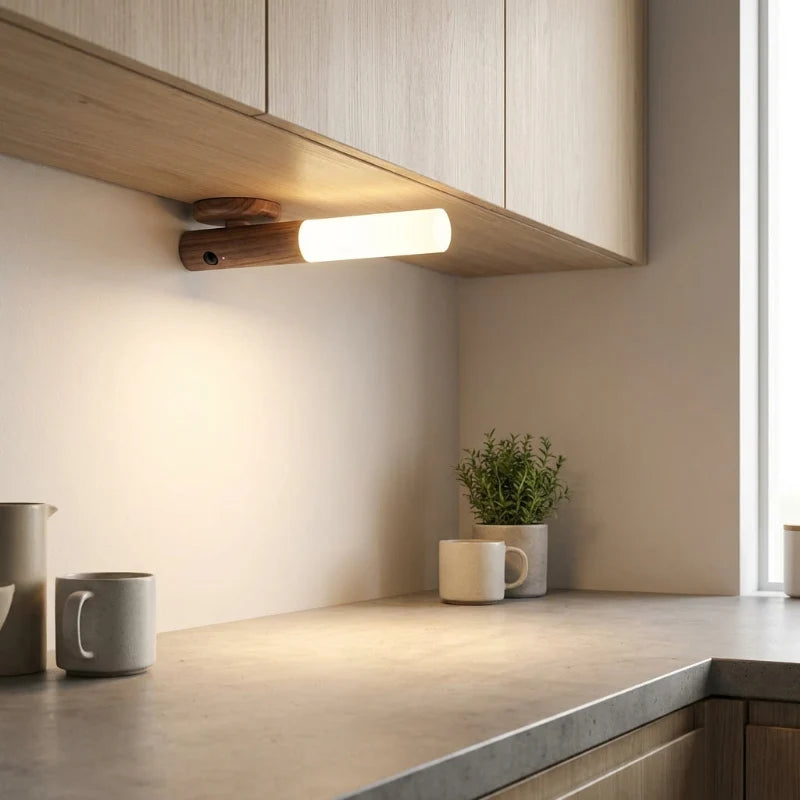 Motion Sensor Light – Wireless Rechargeable LED Wood Light