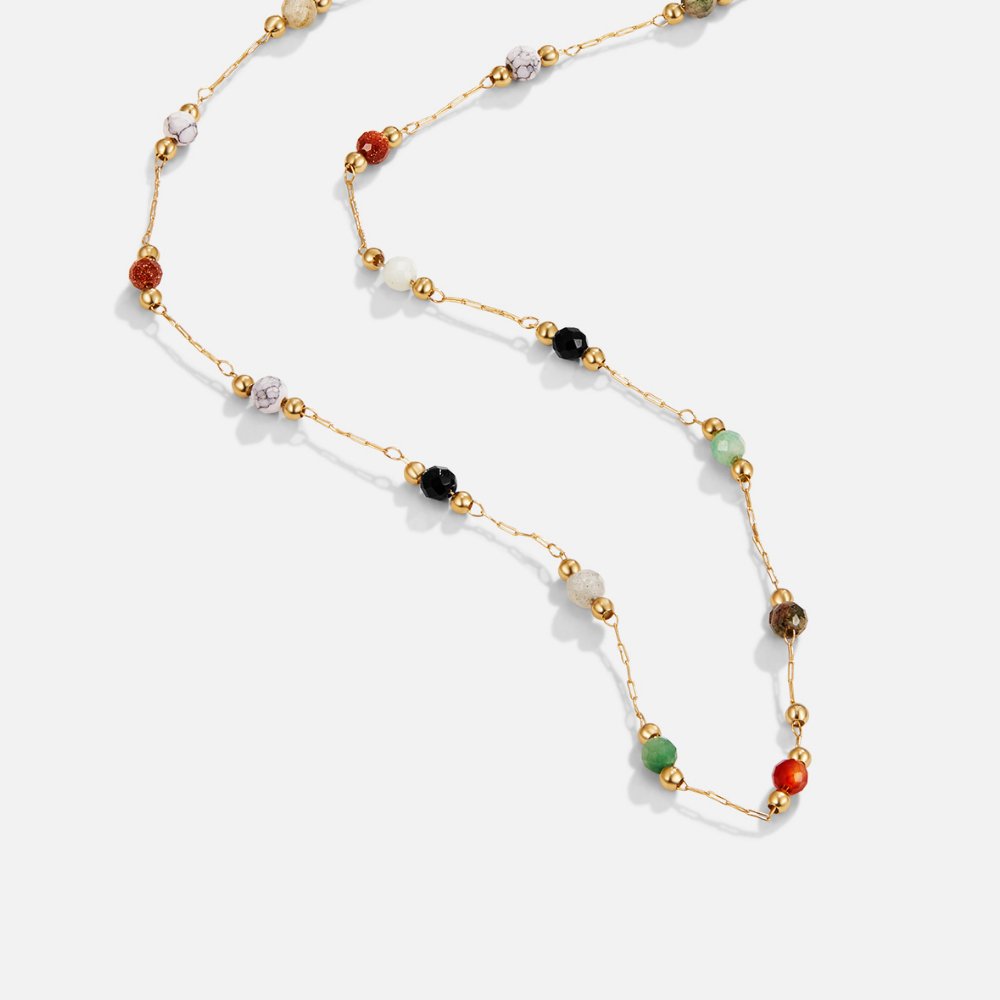 Multi-Gemstone Beaded Necklace