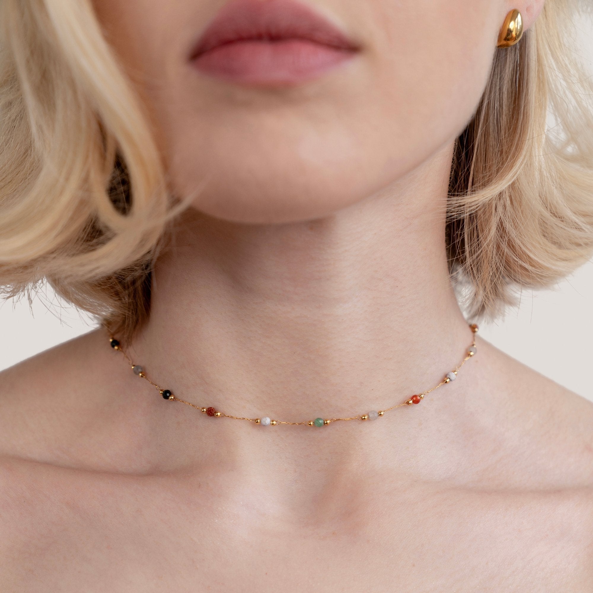 Multi-Gemstone Beaded Necklace