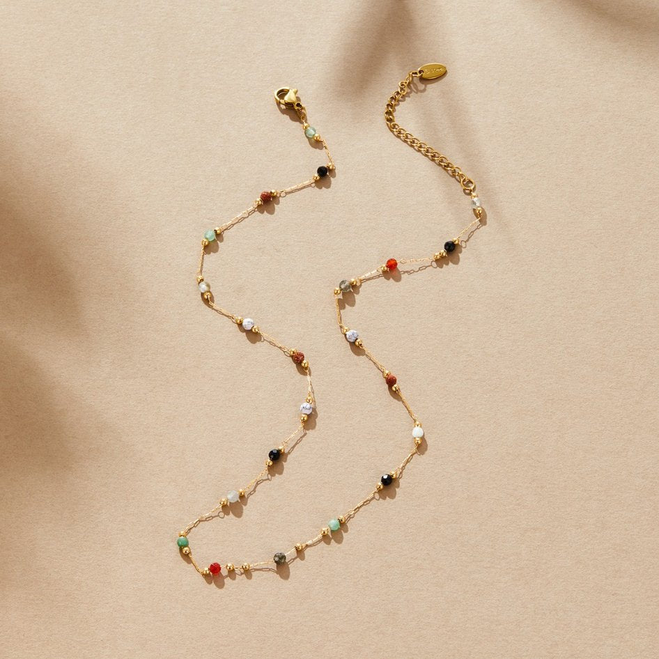 Multi-Gemstone Beaded Necklace