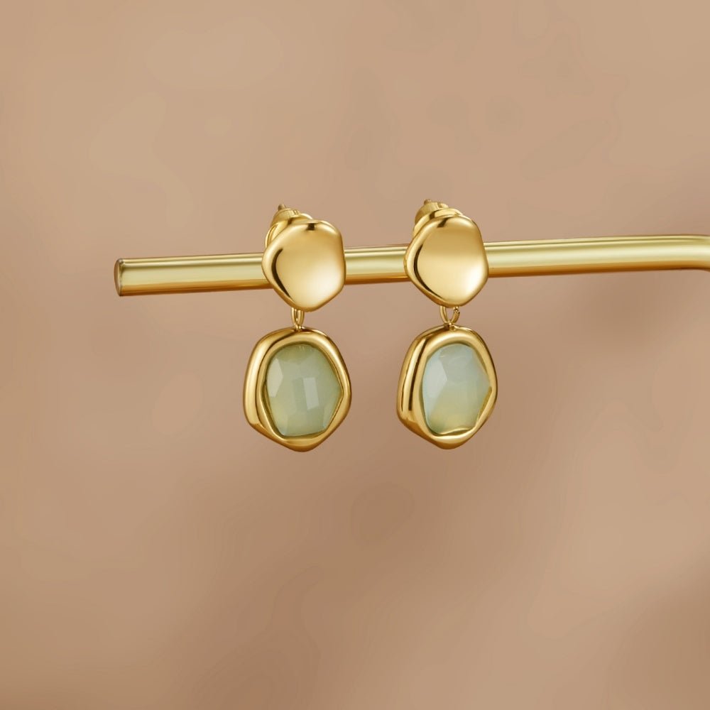 Natural Stone Drop Earrings