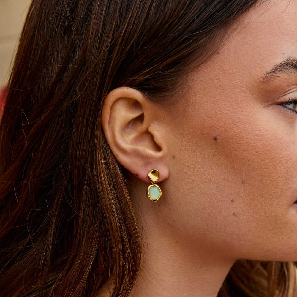 Natural Stone Drop Earrings