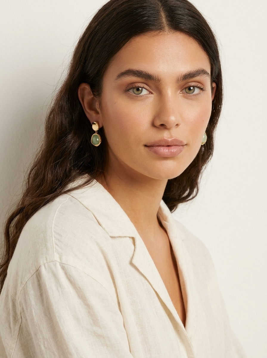 Natural Stone Drop Earrings