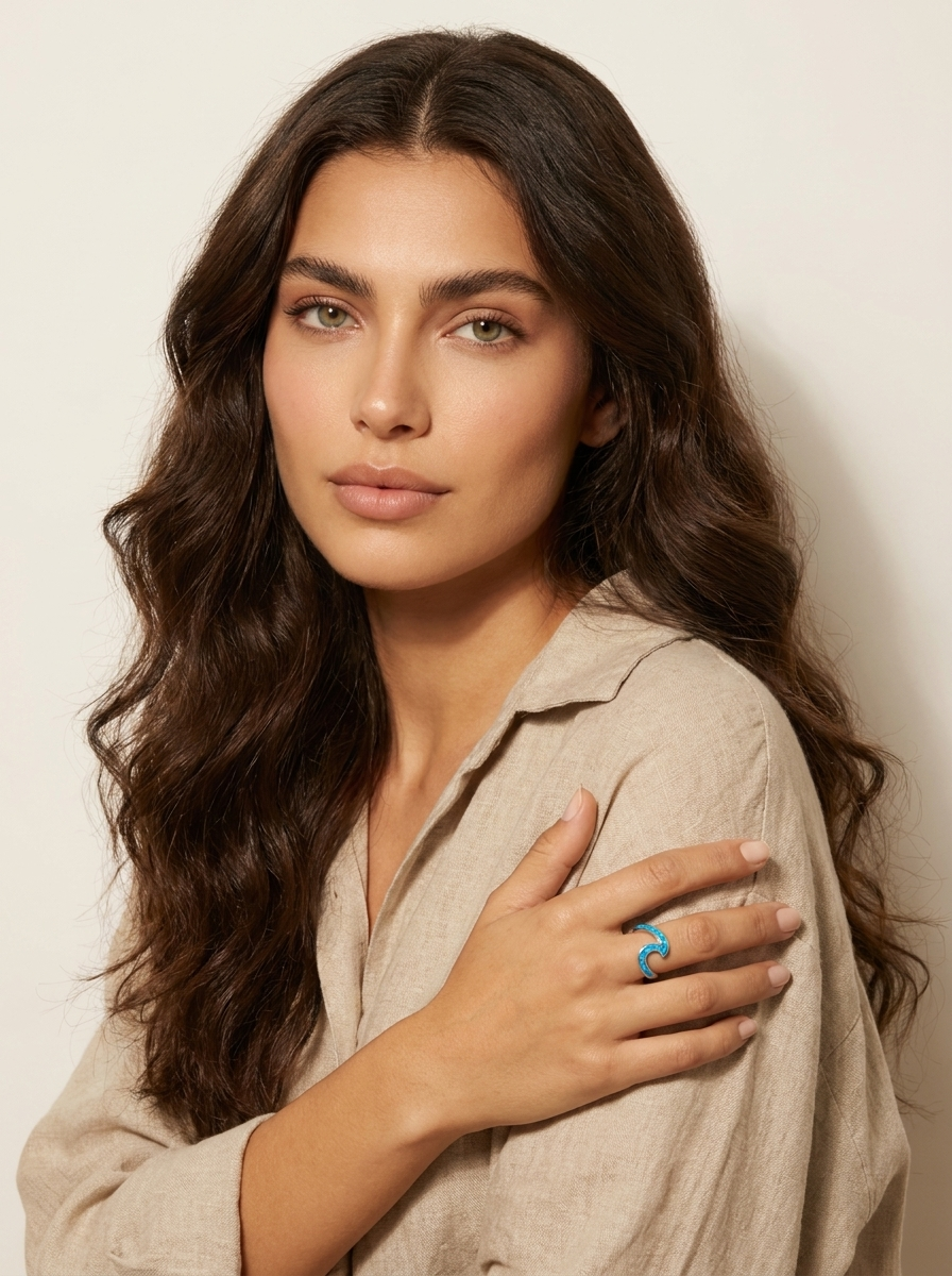 Ocean Opal Wave Ring