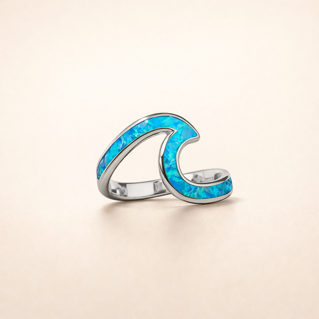 Ocean Opal Wave Ring