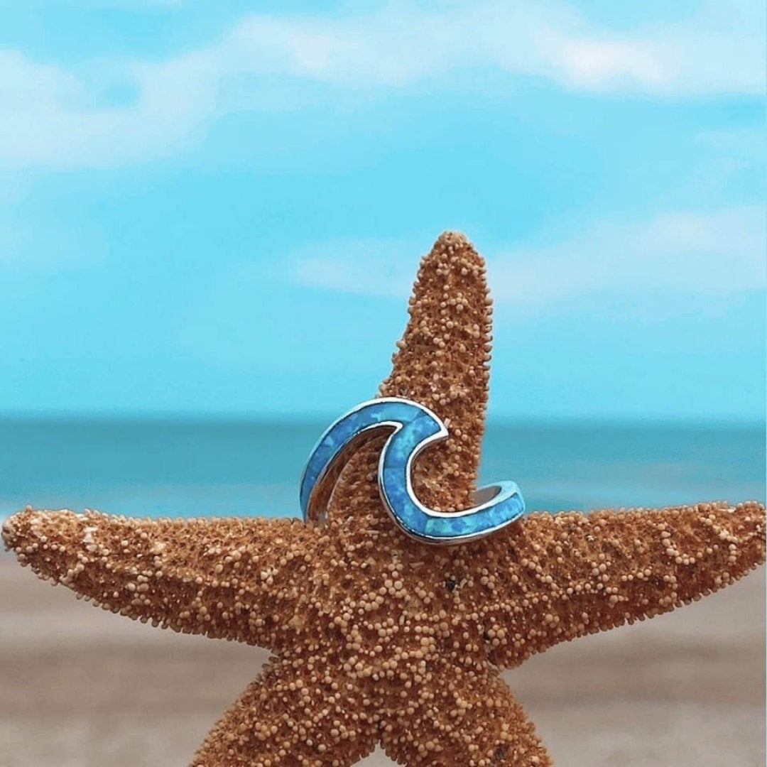 Ocean Opal Wave Ring