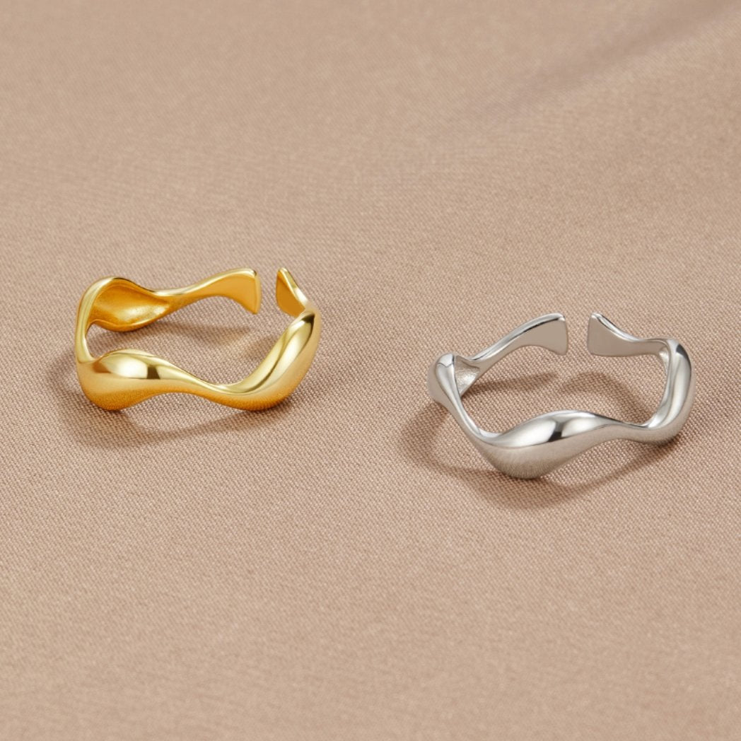 Organic Wave Open Ring