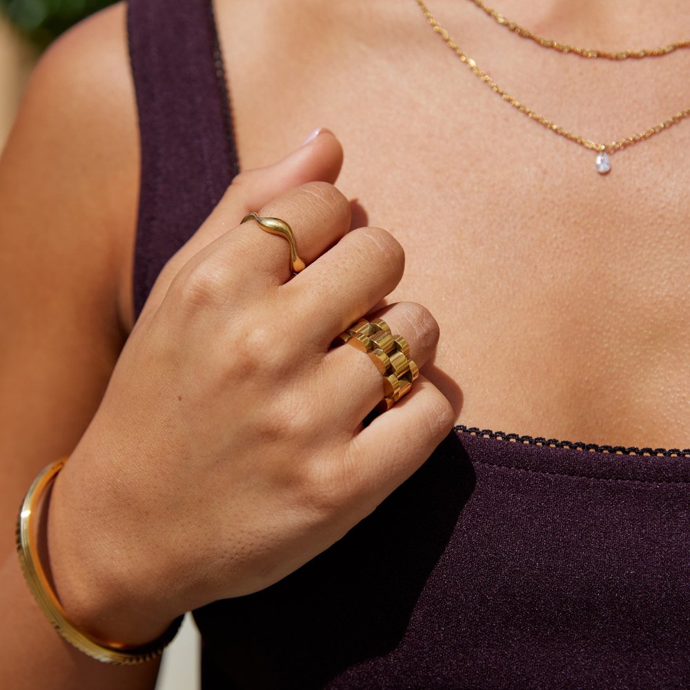 Organic Wave Open Ring