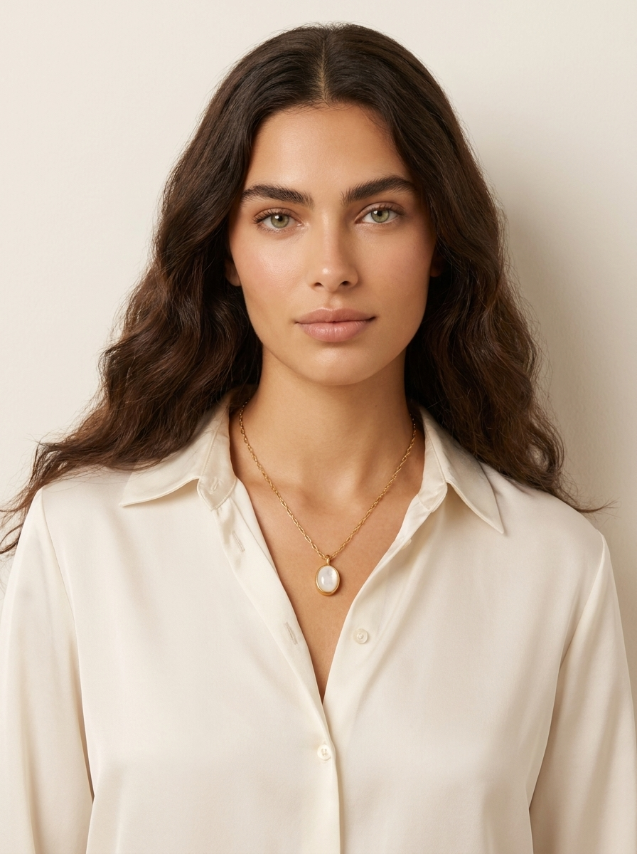 Oval Moonstone Pendant Necklace