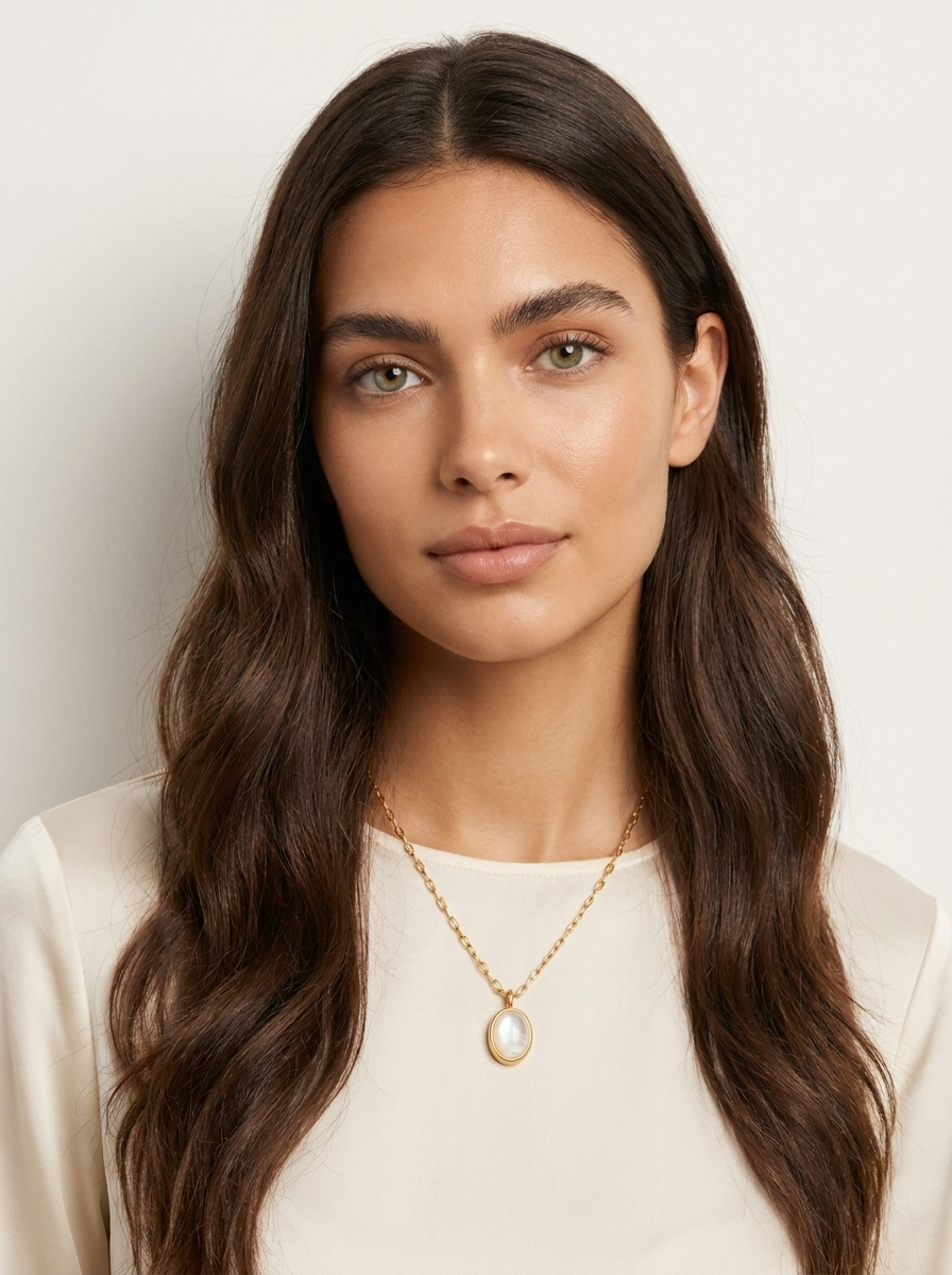 Oval Moonstone Pendant Necklace