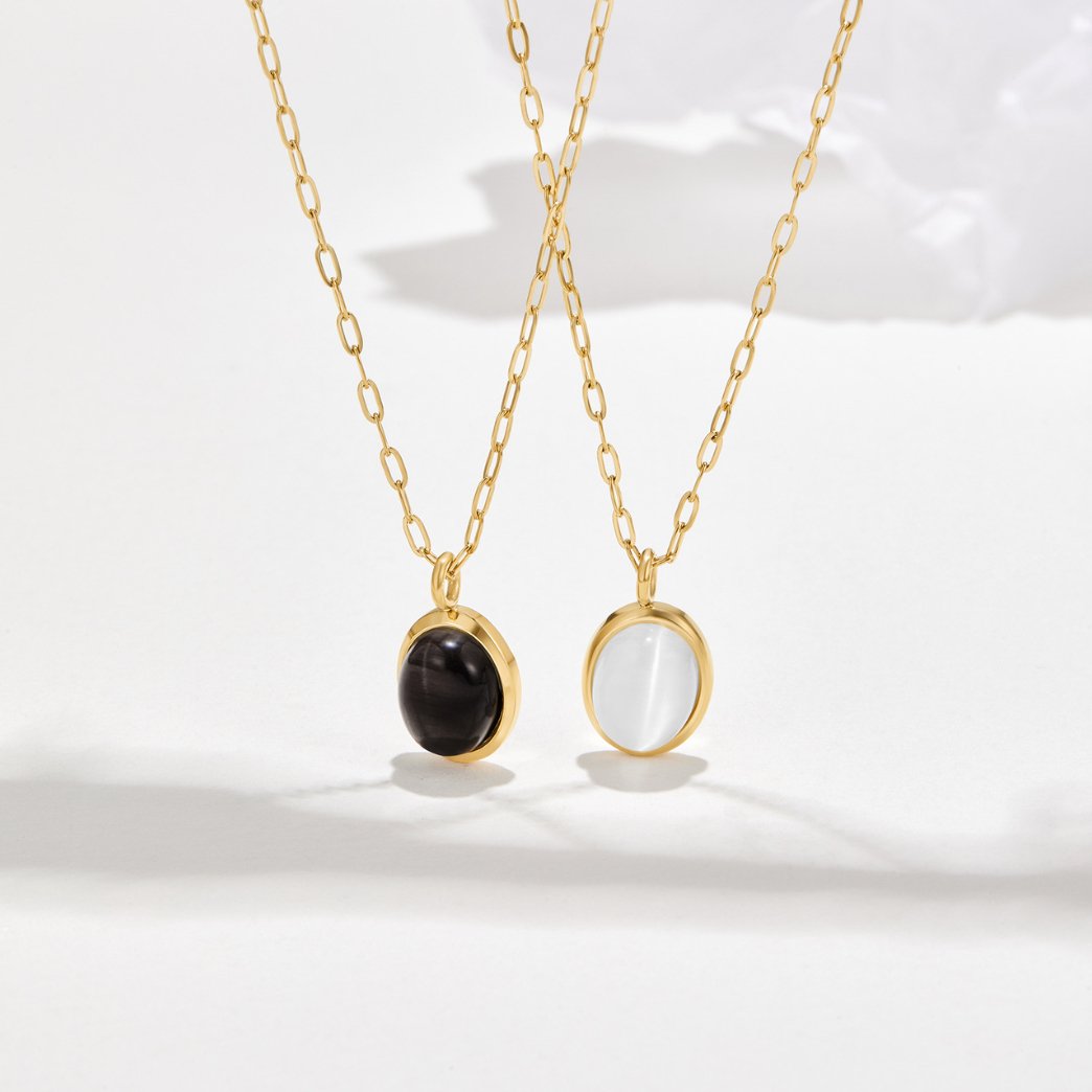 Oval Moonstone Pendant Necklace