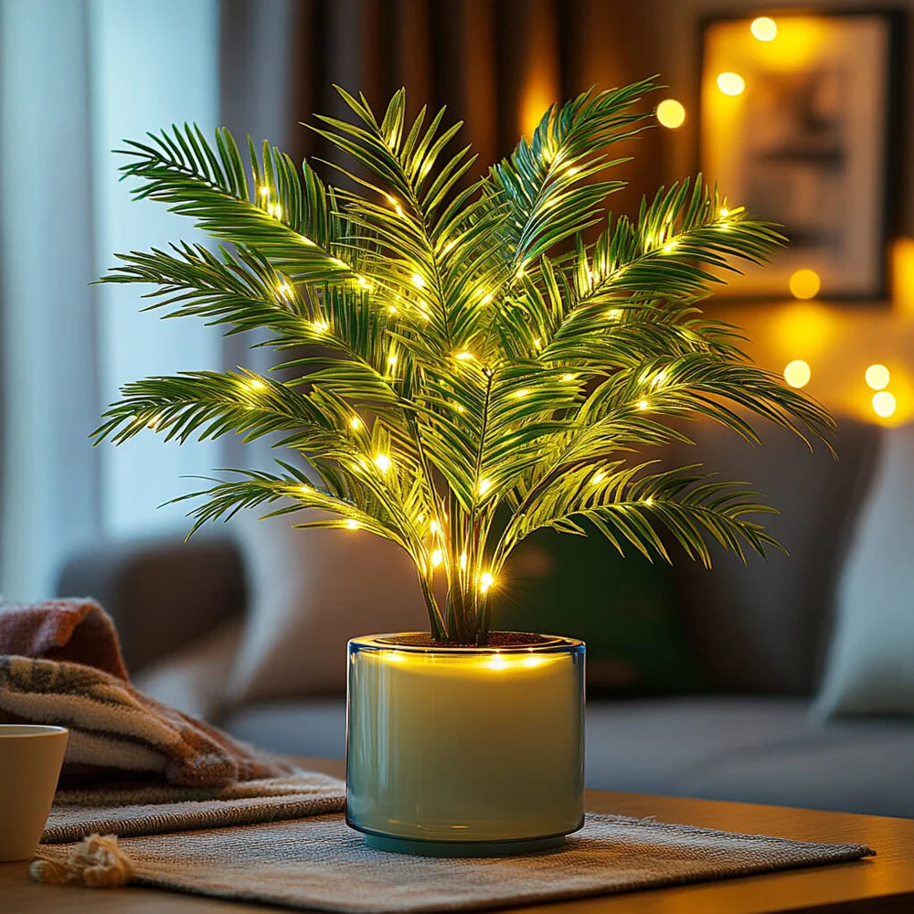 Tropical Glow LED Lamp – Green Leaf Ambient Light for Indoor Spaces