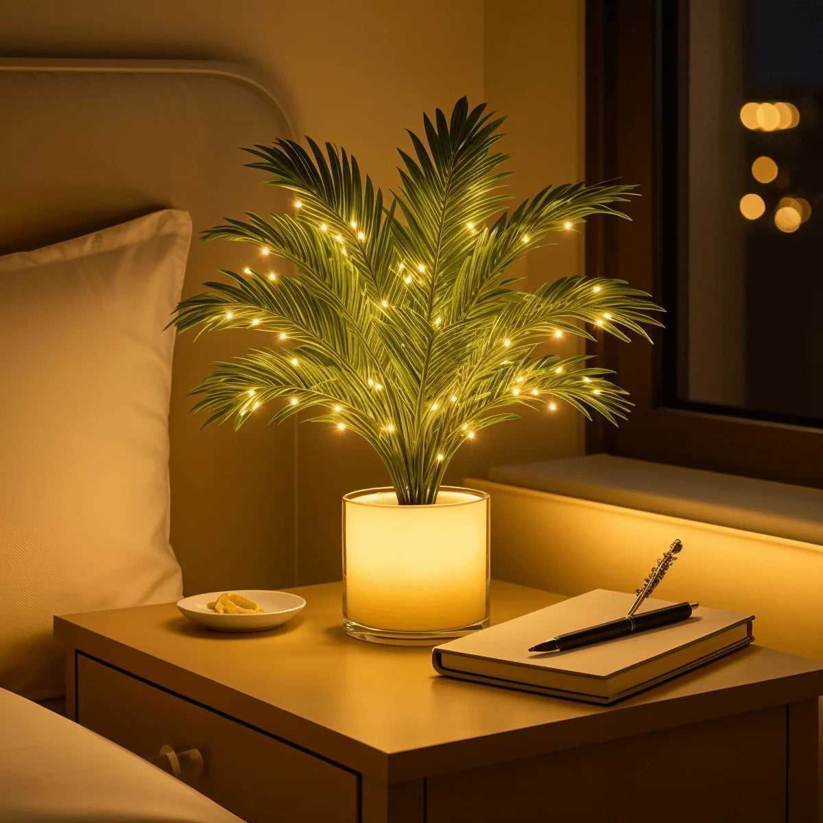 Tropical Glow LED Lamp – Green Leaf Ambient Light for Indoor Spaces