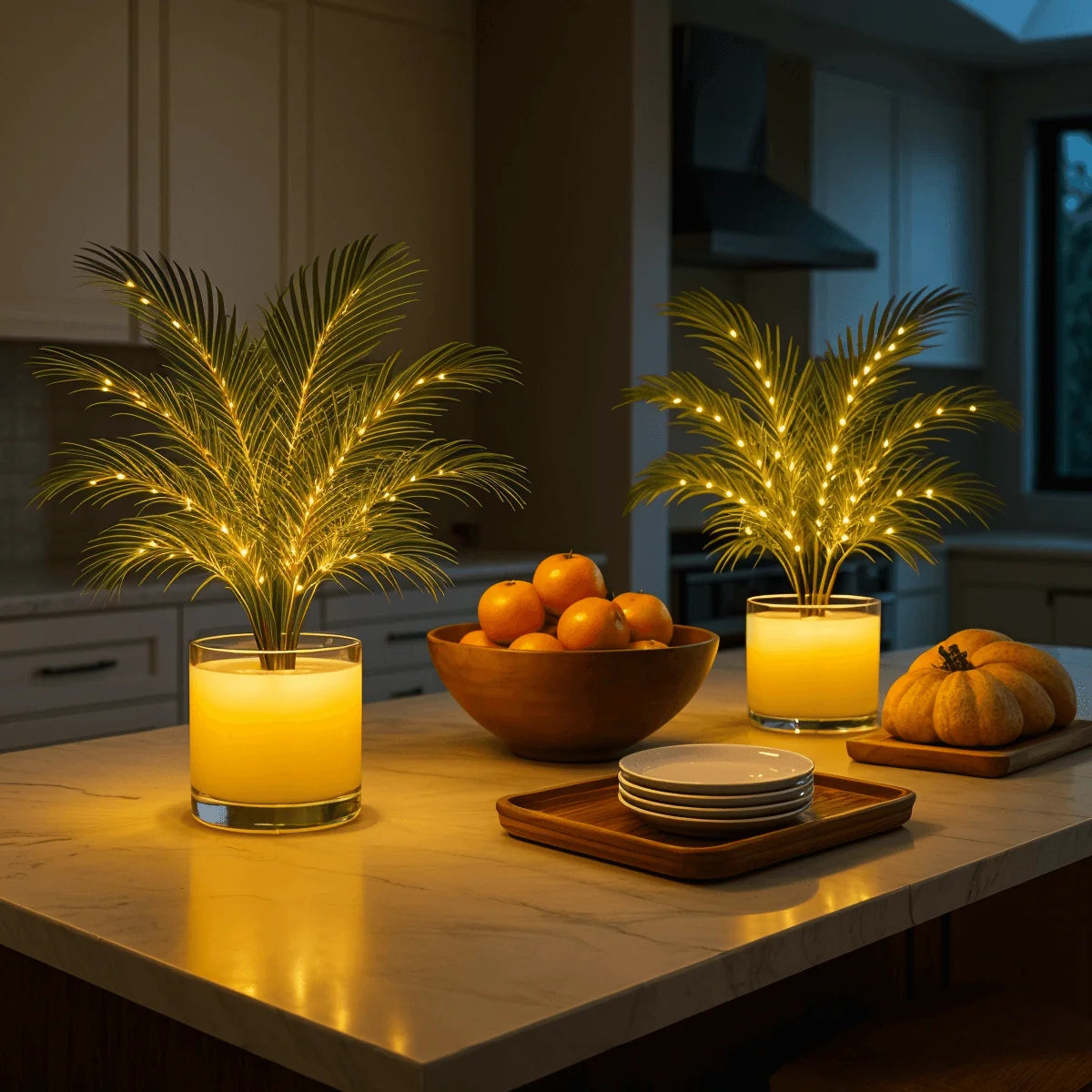 Tropical Glow LED Lamp – Green Leaf Ambient Light for Indoor Spaces
