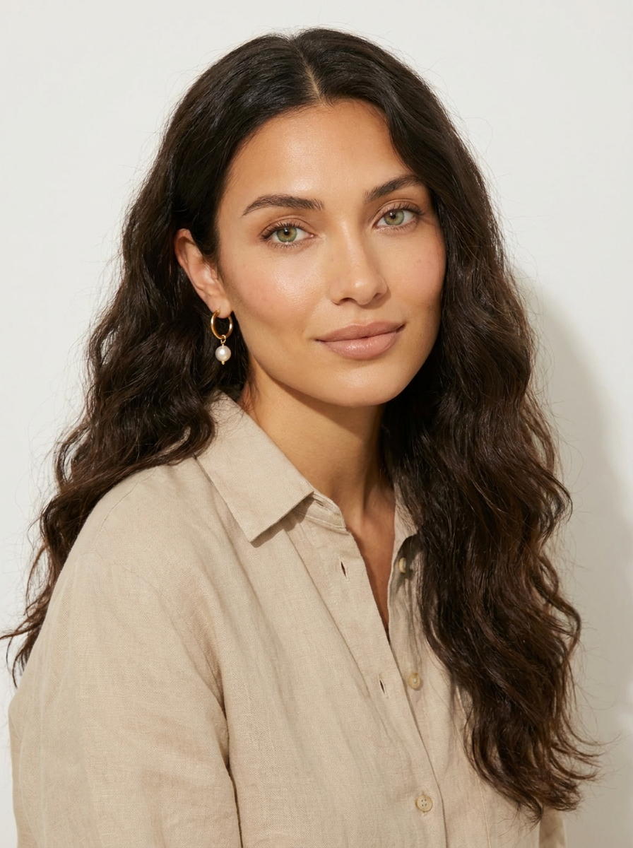Pearl Drop Hoop Earrings