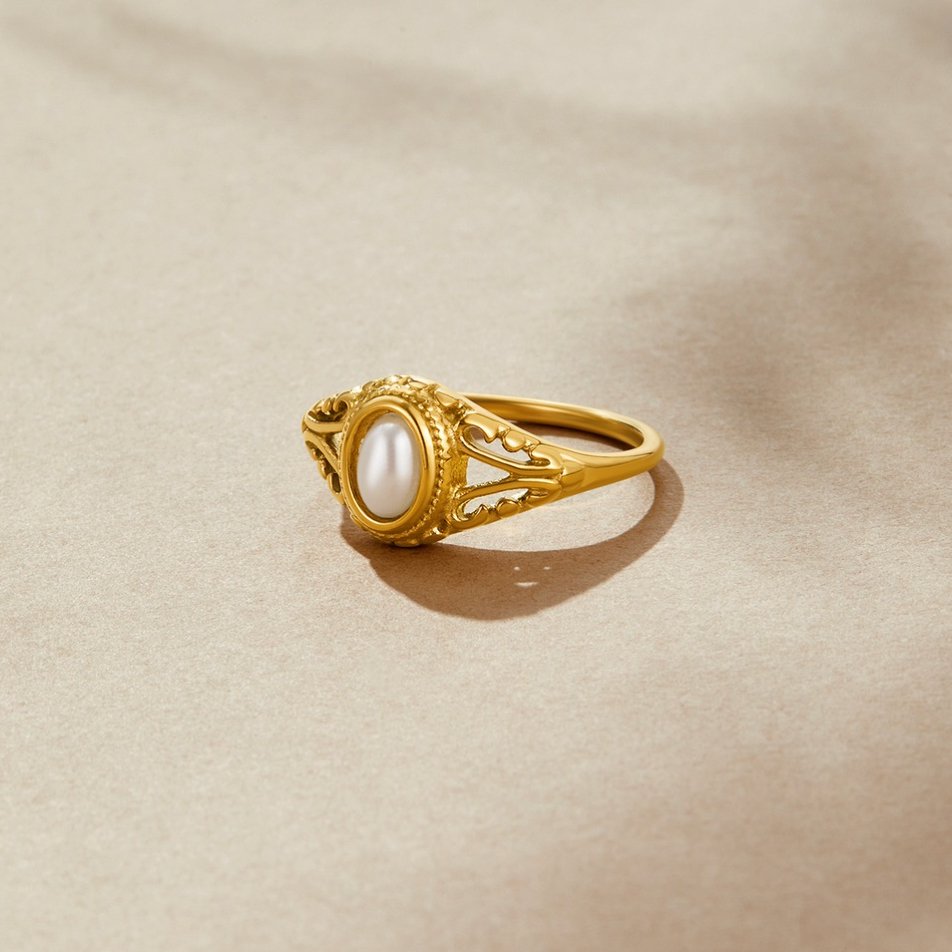 Pearl Filigree Statement Ring