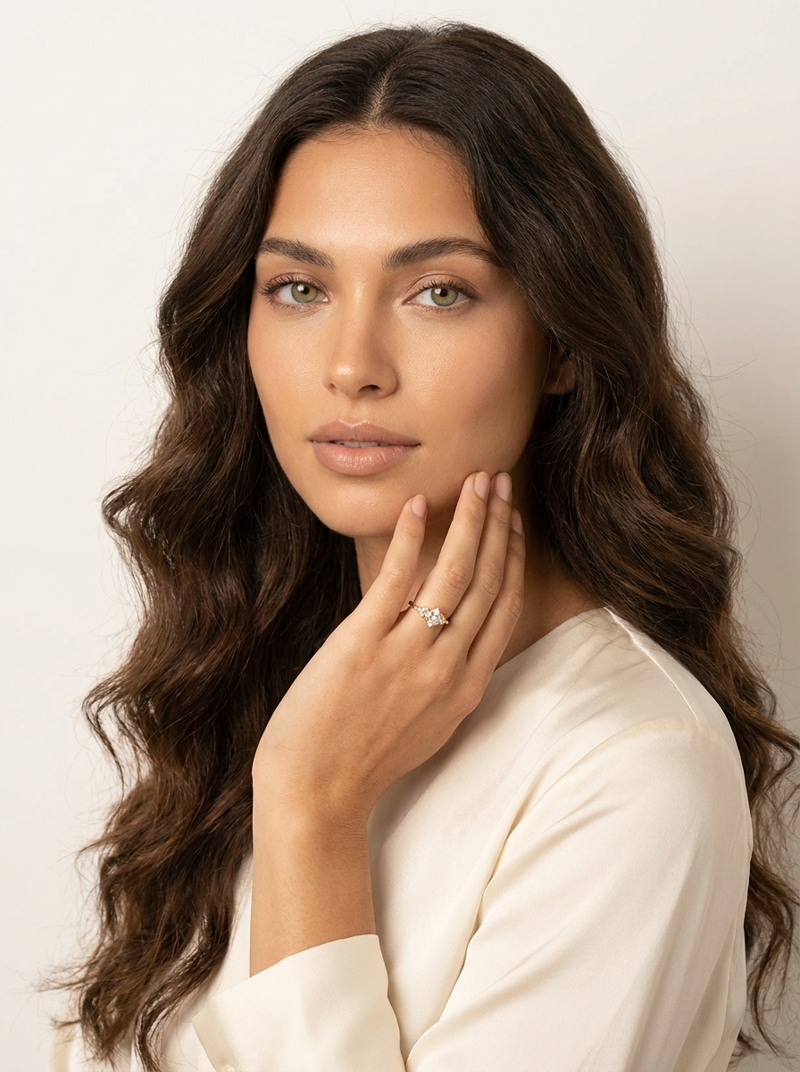 Princess Cut Crystal Ring - Aria