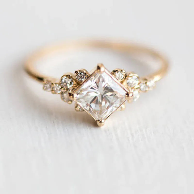 Princess Cut Crystal Ring - Aria